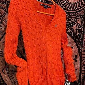 Ralph Lauren Vivid Orange Knit Sweater